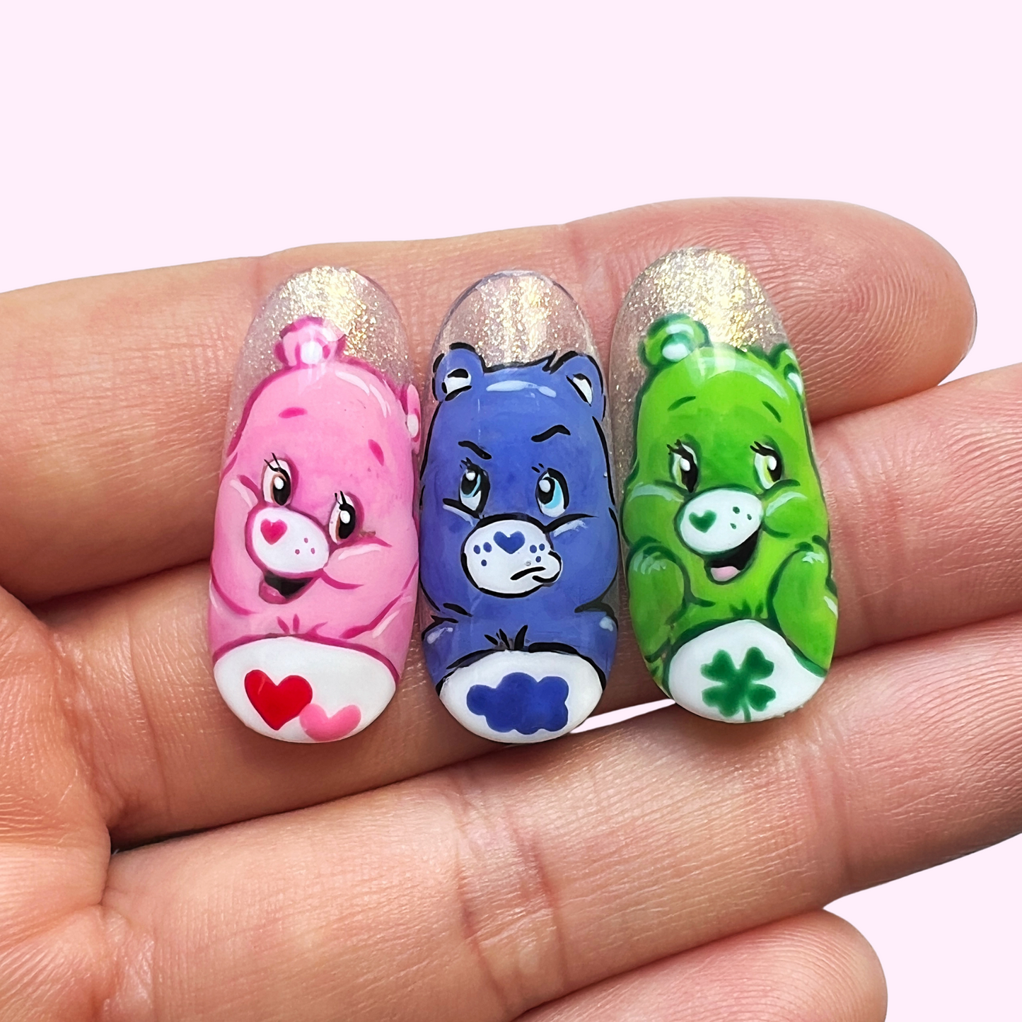 3 Care Bears Nail Art Tutorials - collection 1