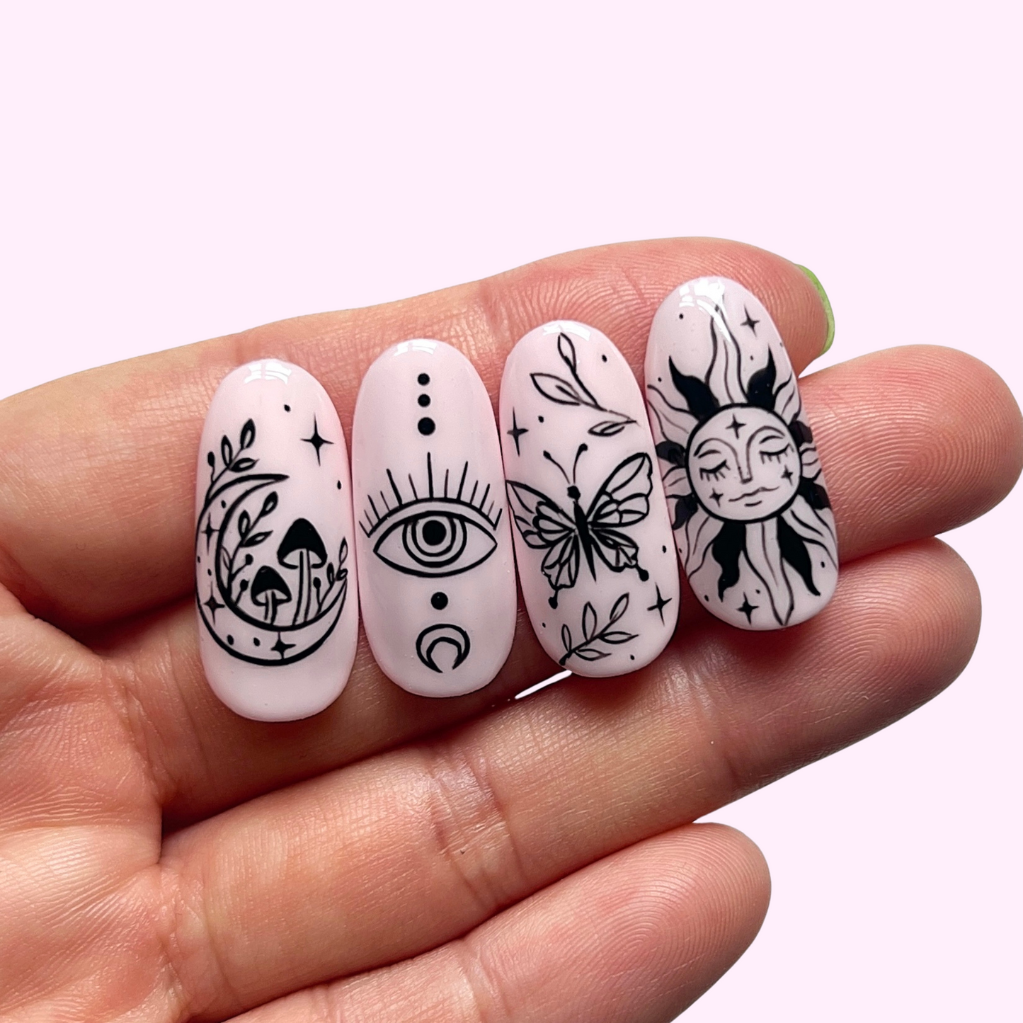 4 Mystical Black Liner Nail Art Tutorials - collection 1
