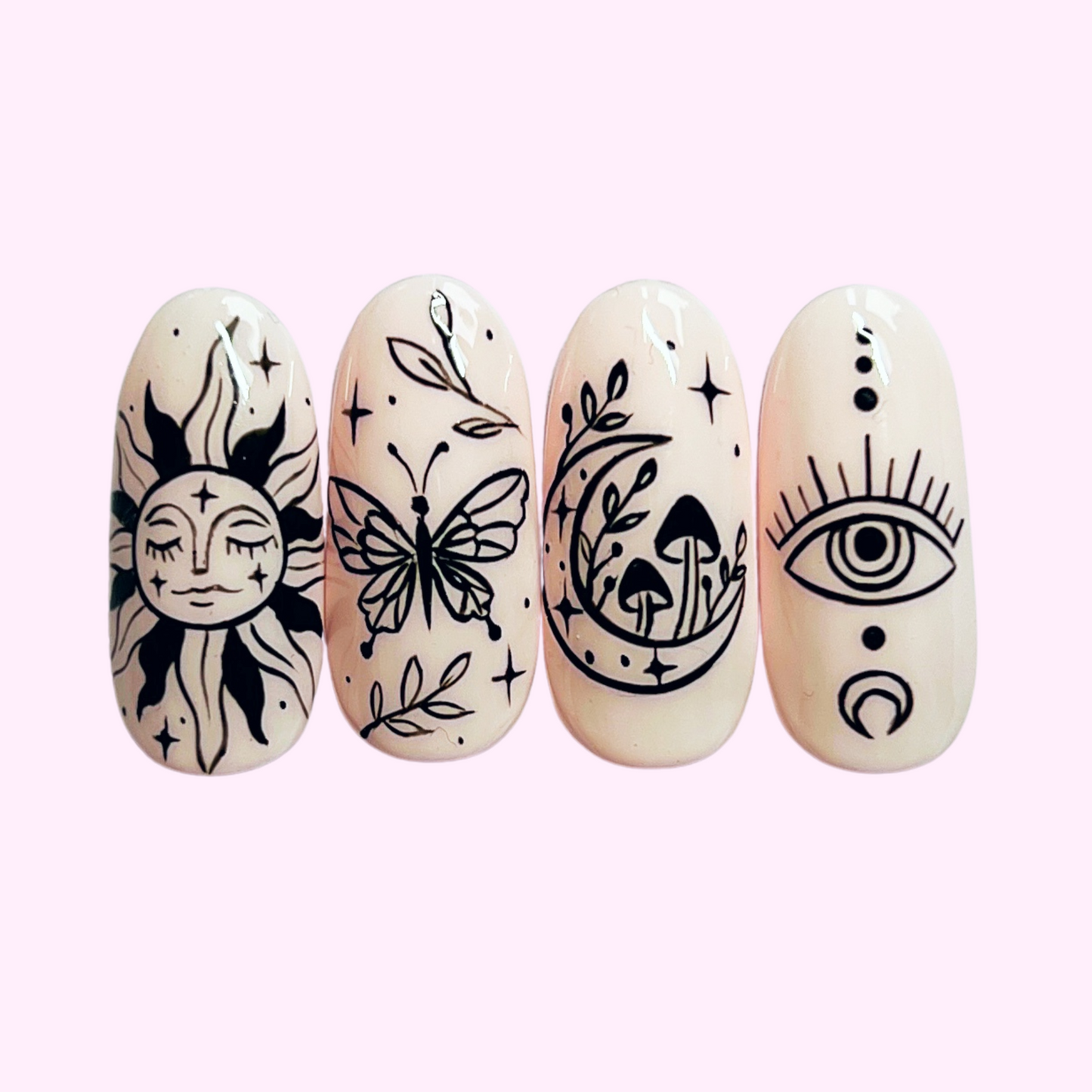 4 Mystical Black Liner Nail Art Tutorials - collection 1