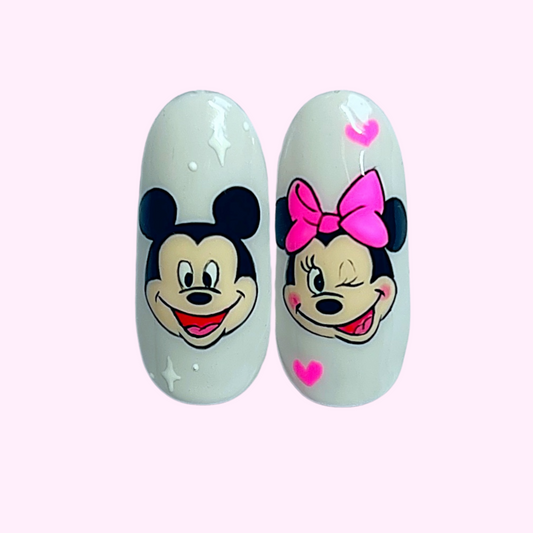 2 Mickey & Minnie Nail Art Tutorials - collection 1